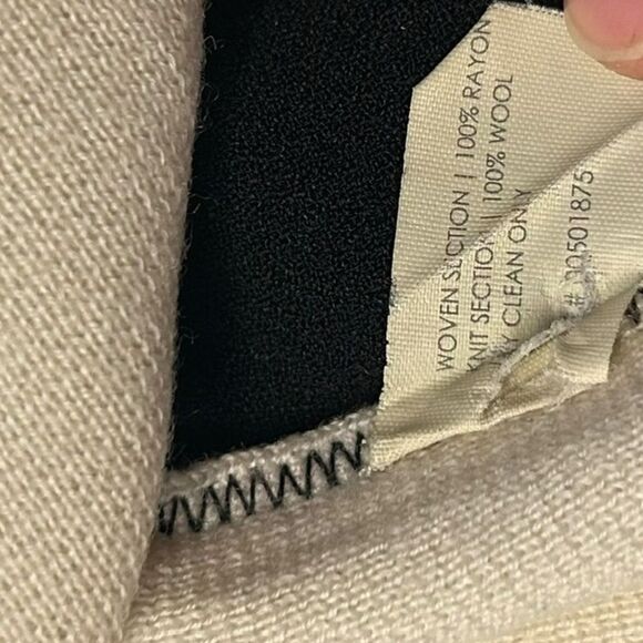 Club Monaco Sz M Lightweight Colorblock Sweater Cream Black Wool Nautical Preppy - Picture 7 of 7